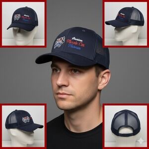 Richardson 112 American Muscle Car Museum Navy Mesh‎ Back Trucker Hat Men Snap